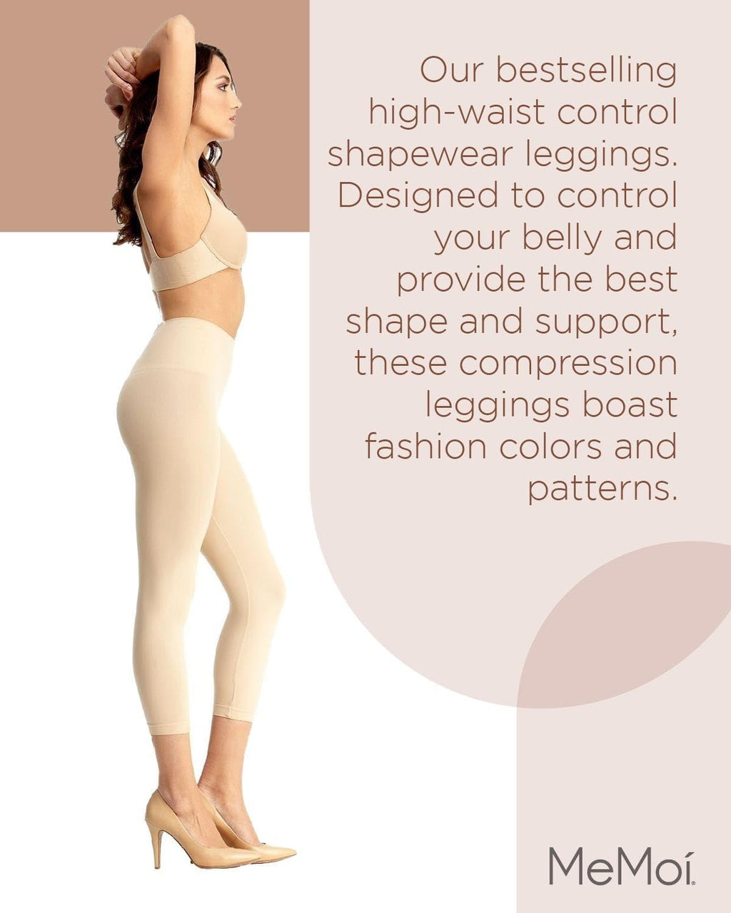 High-Waisted Tummy Control Shapewear Leggings for Women – Breathable Compression Fit