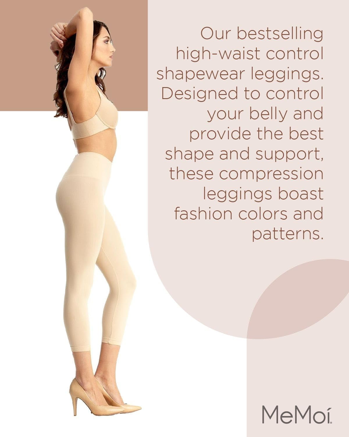 High-Waisted Tummy Control Shapewear Leggings for Women – Breathable Compression Fit