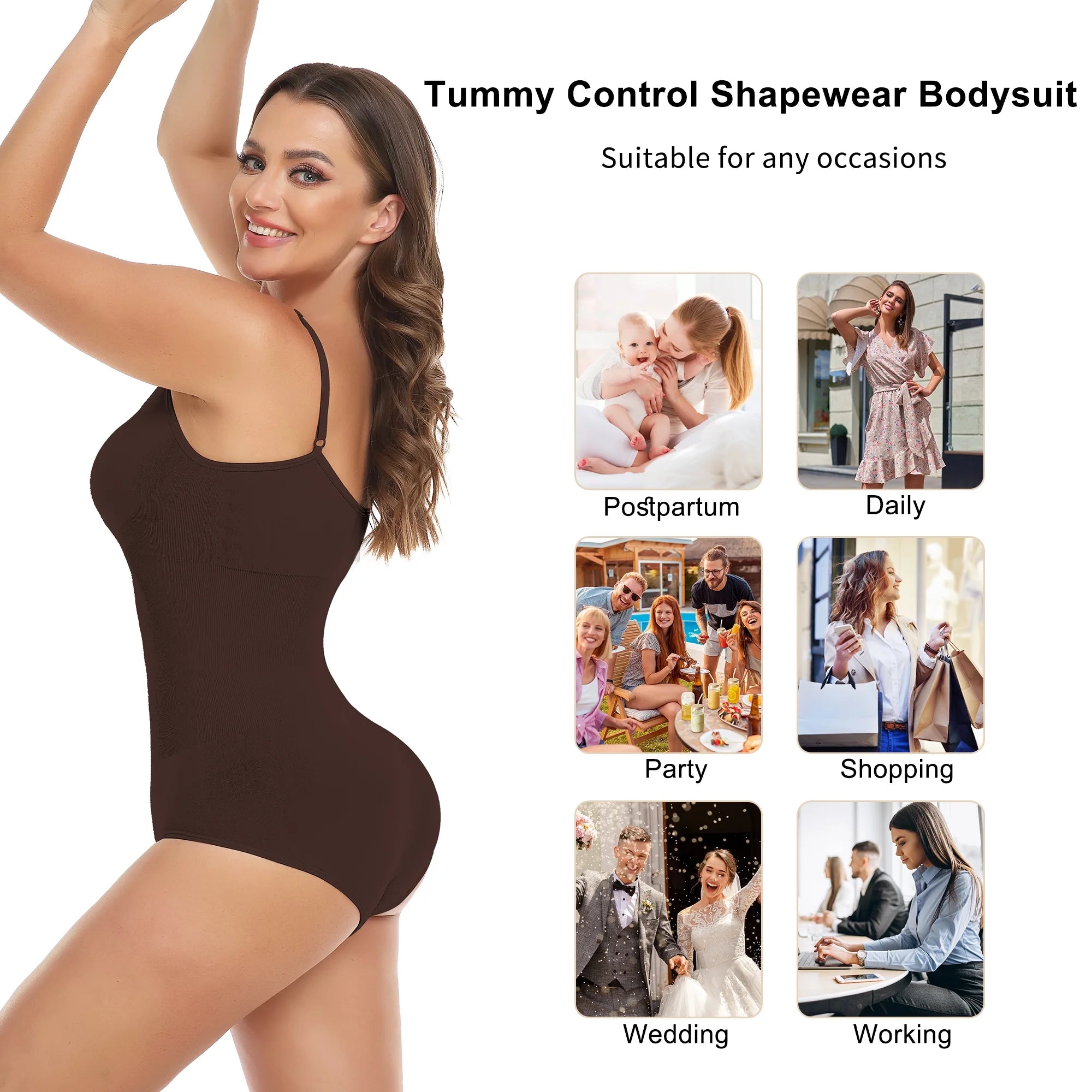 Shapewear Bodysuit for Women Tummy Control Body Shaper Seamless Sculpting Snatched High Waist Body Suit
