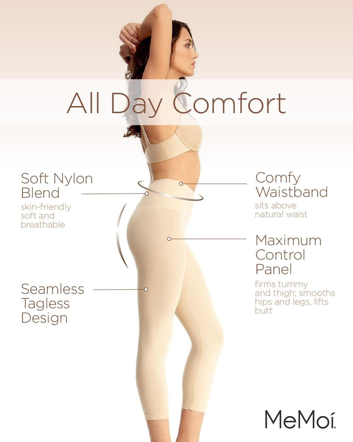 High-Waisted Tummy Control Shapewear Leggings for Women – Breathable Compression Fit